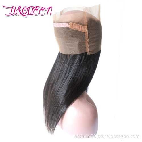 Hot Sale 360 Lace Frontal closure Pre Plucked With Baby Hair Chinese Straight Human Hair Closure Remy Hair Lace Front Closure